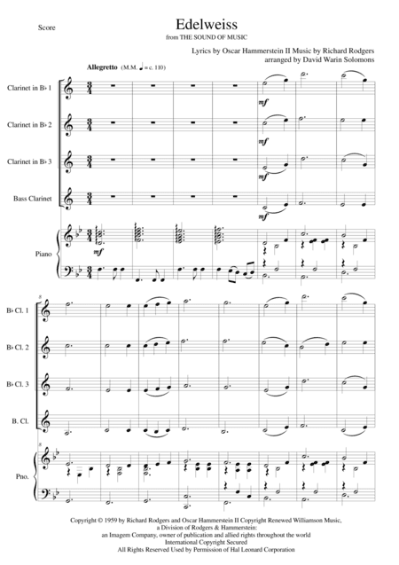 Edelweiss (arr. David Warin Solomons)