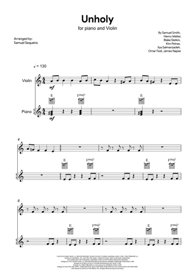 Unholy (arr. Samuel Sequeira)