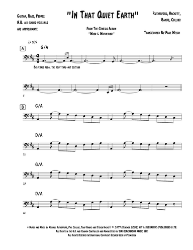 In That Quiet Earth (arr. P Welsh)