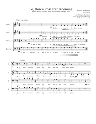 Low How a Rose (arr. Gregory Hamilton)