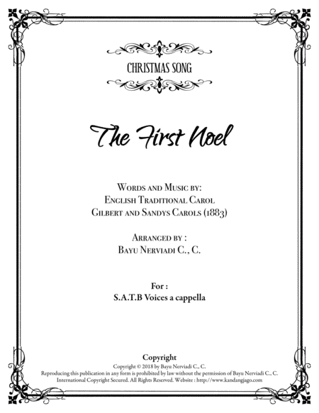 The First Noel - SATB a cappella (arr. Bayu Nerviadi C., C.)