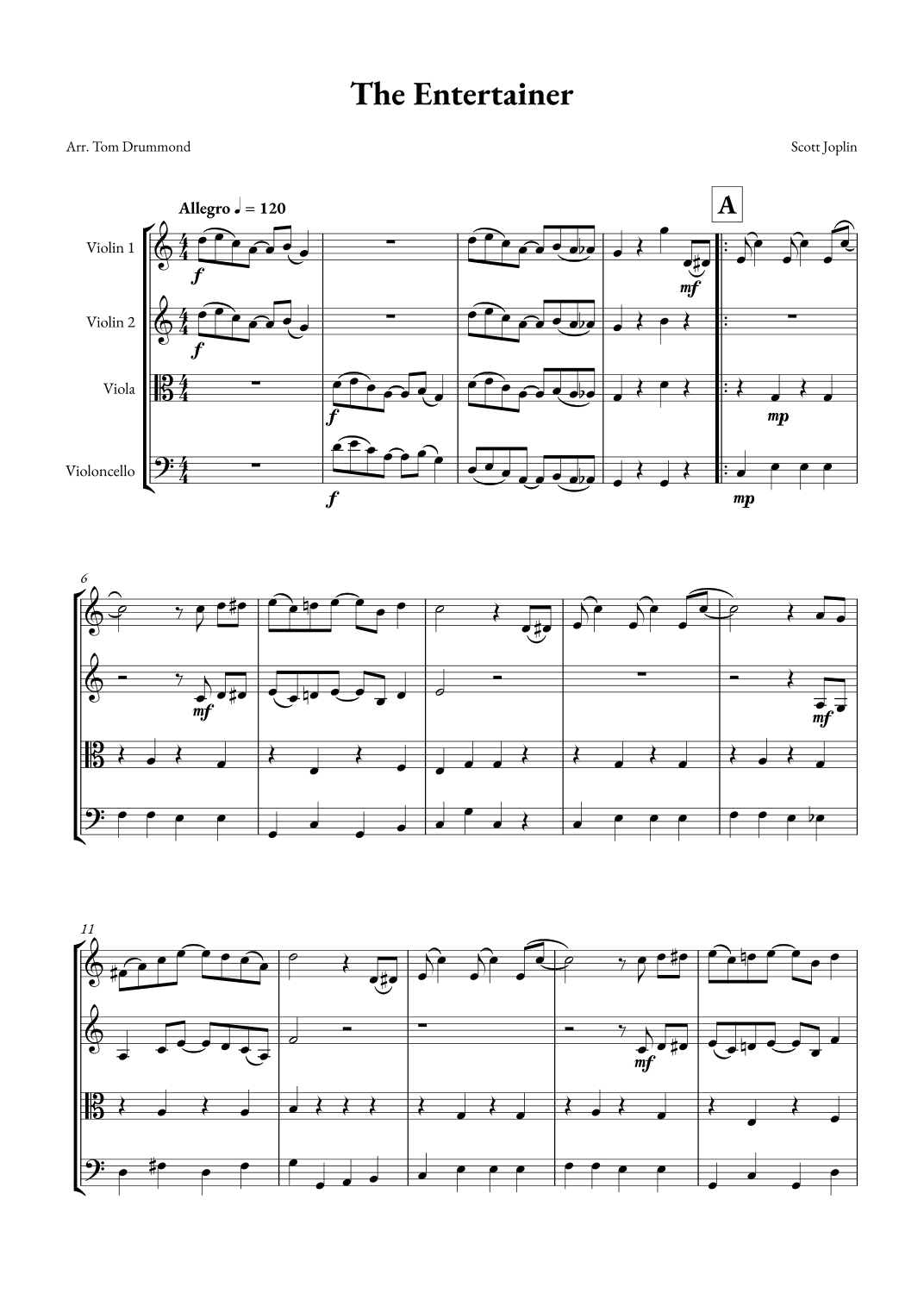 The Entertainer (arr. Tom Drummond)