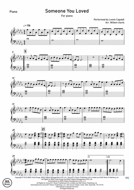 Someone You Loved (arr. Willem Aarts)