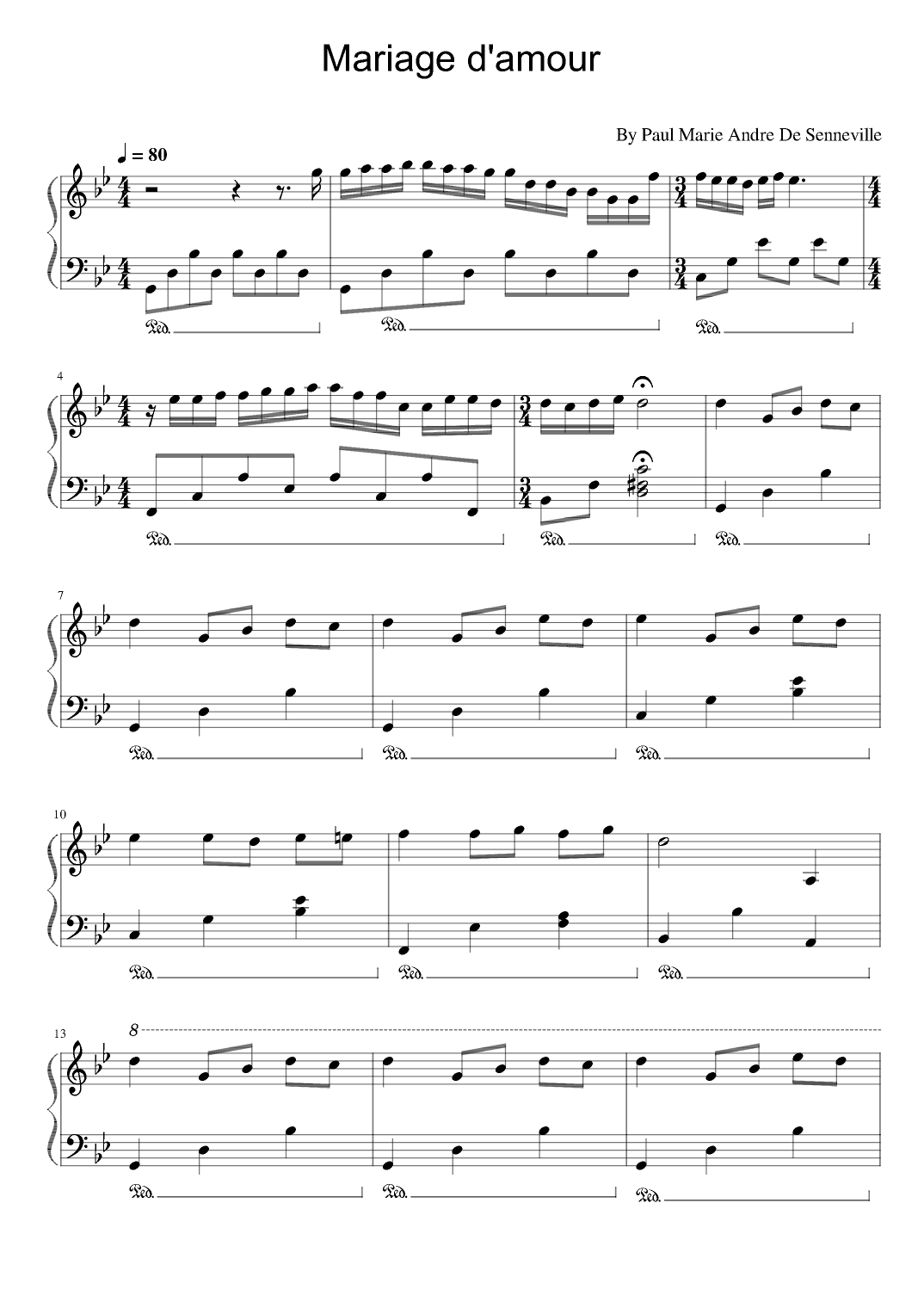 Mariage D'amour (arr. poon)