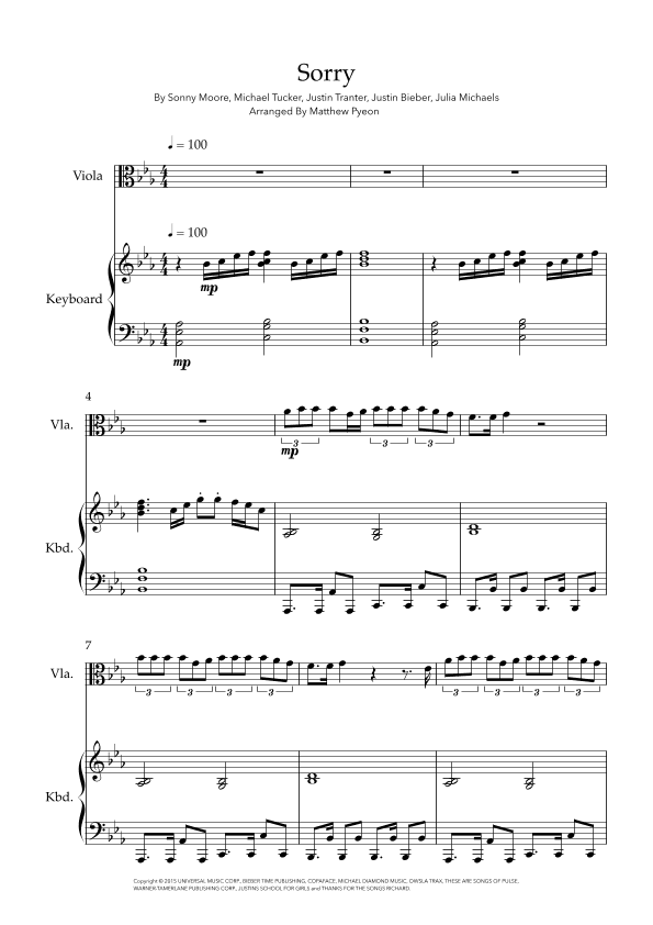 Sorry (arr. Matthew pyeon)