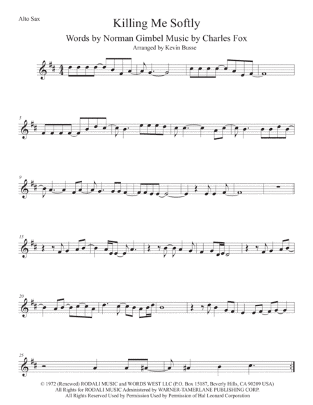Killing Me Softly With His Song (arr. Kevin Busse)