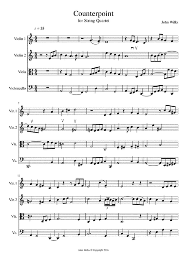 Little Counterpoint arranged for a string quartet