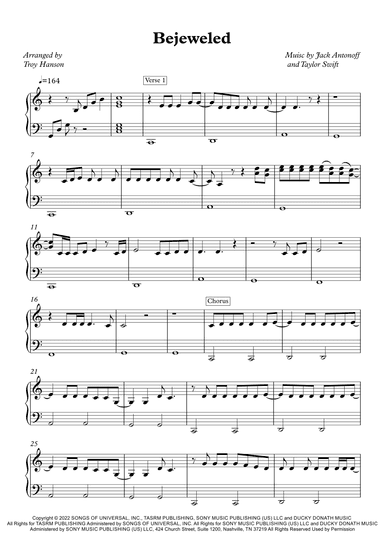 Bejeweled (arr. Troy Hanson)