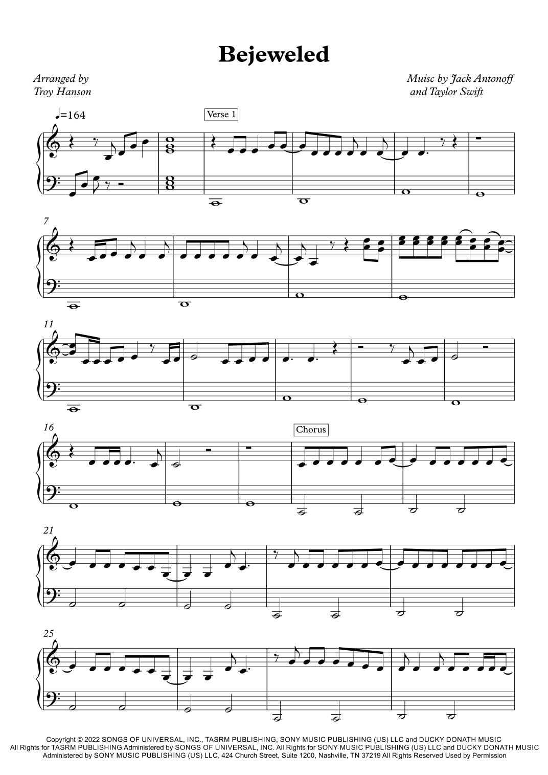 Bejeweled (arr. Troy Hanson)
