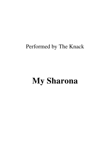 My Sharona (arr. Ronn M)