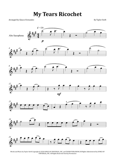 My Tears Ricochet (arr. Glauco Fernandes)