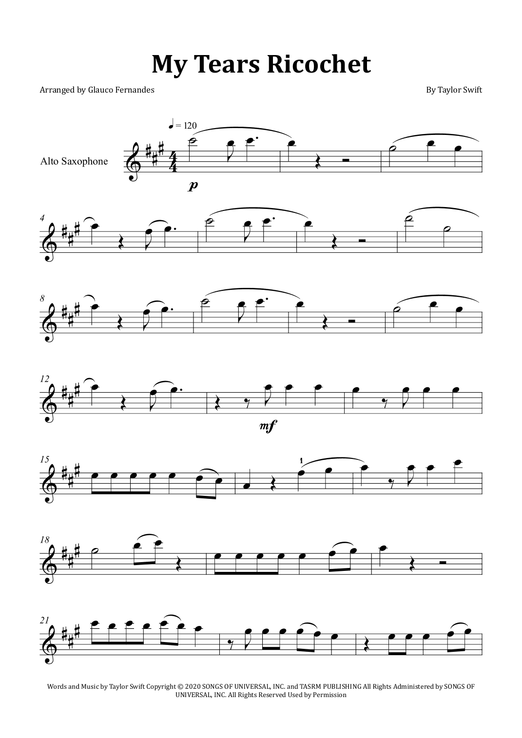My Tears Ricochet (arr. Glauco Fernandes)