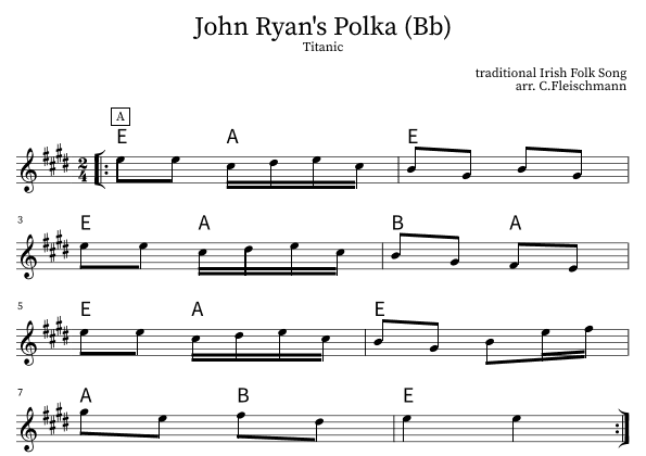 John Ryan's Polka (arr. Christoph Fleischmann)