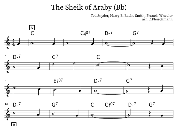 Sheik Of Araby, The (arr. Christoph Fleischmann)