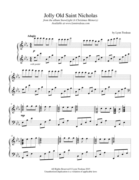 Jolly Old Saint Nicholas (arr. Lynn Tredeau)
