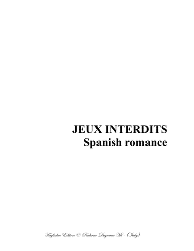 JEUX INTERDITS - Spanish romance - Arr. for Recorder quartet (arr. Renato Tagliabue)