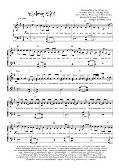 Galway Girl (arr. Janelle Davies)