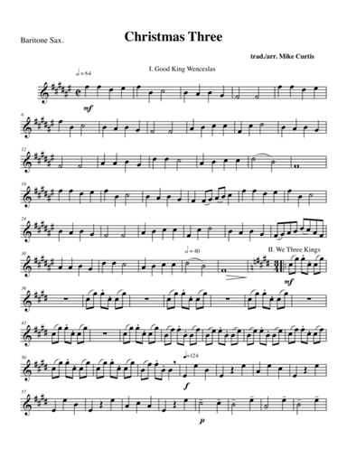 Christmas Three for SATB Sax Quartet (arr. Mike Curtis)