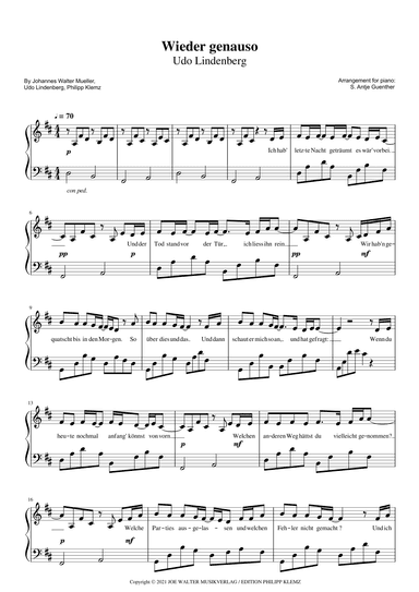 Wieder Genauso (arr. Antje Günther)