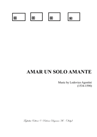 AMAR UN SOLO AMANTE - (Love only one lover) - For SATB Choir - Score Only (arr. Renato Tagliabue)