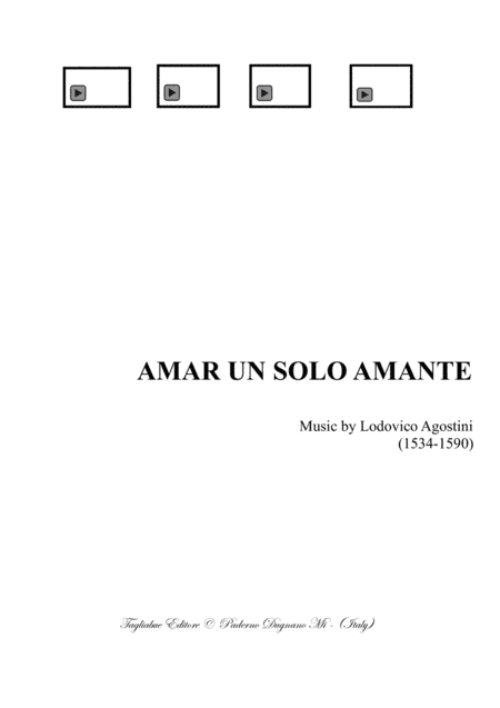 AMAR UN SOLO AMANTE - (Love only one lover) - For SATB Choir - Score Only (arr. Renato Tagliabue)