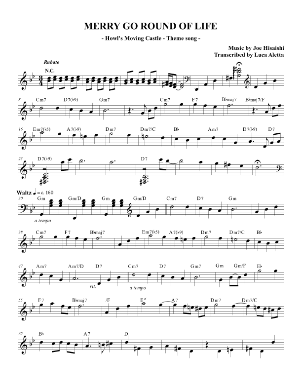 Merry-go-round Of Life (arr. Luca Aletta)