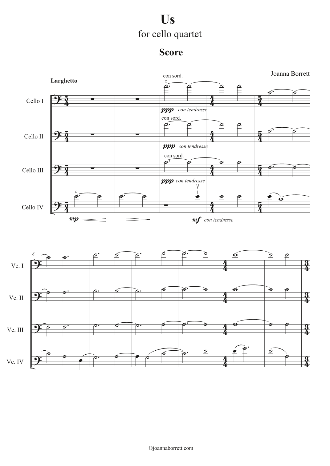 Us for Cello Quartet