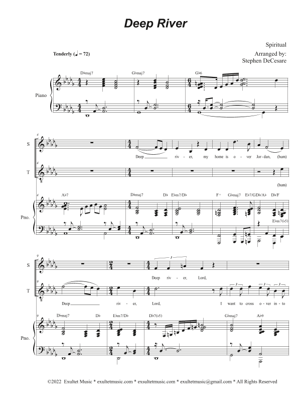 Deep River (2-part choir - (Soprano and Tenor) (arr. Stephen DeCesare)