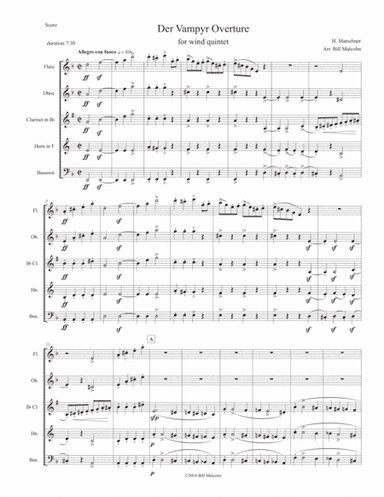 Der Vampyr for wind quintet (arr. Bill Malcolm)