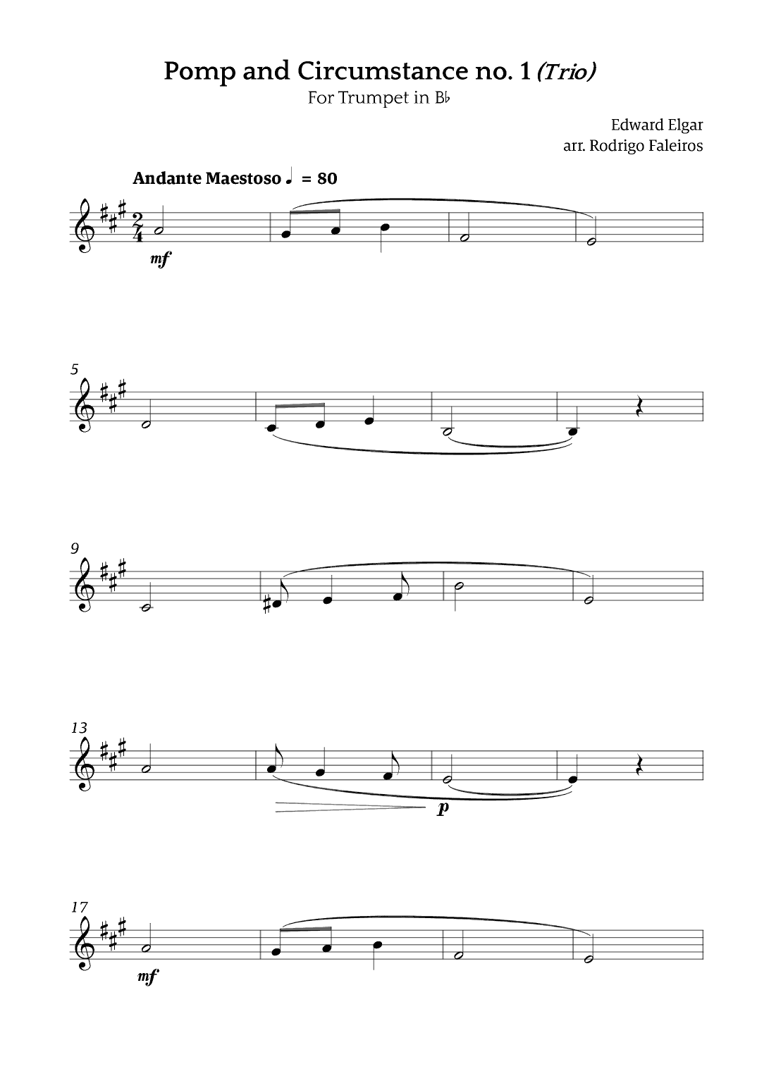 Pomp and Circumstance no. 1 (Trio) (arr. Rodrigo Faleiros)