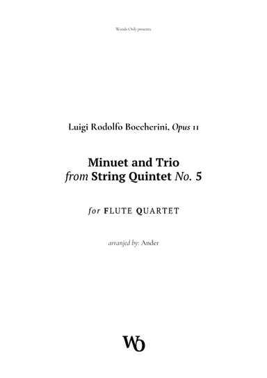 Minuet by Boccherini for Flute Quartet (arr. Ander)