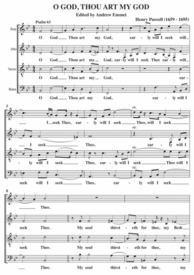 O God Thou Art My God A Cappella SATB (arr. Edited by Andrew Emmet)