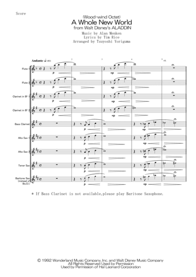 A Whole New World (from 'Aladdin') (arr. Tsuyoshi Yoroiguma)
