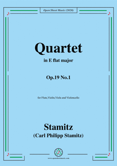 Stamitz-Quartet in E flat Major,Op.19 No.1,for Flute,Vln,Vla&VC (arr. MSM)