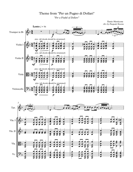 A Fistful Of Dollars (arr. Pasquale Tassone (BMI))