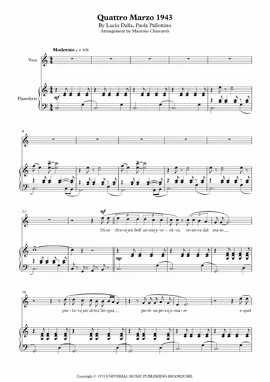 Quattro Marzo 1943 (arr. Maurizio Chiavaroli)