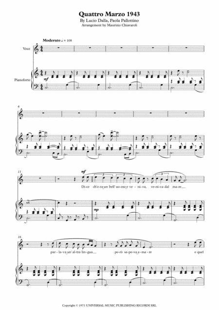 Quattro Marzo 1943 (arr. Maurizio Chiavaroli)