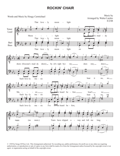 Rockin' Chair (arr. Walter Latzko)