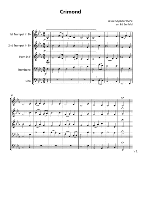 Crimond - Hymn Tune for Brass Quintet (with descant) (arr. Edward Burfield)
