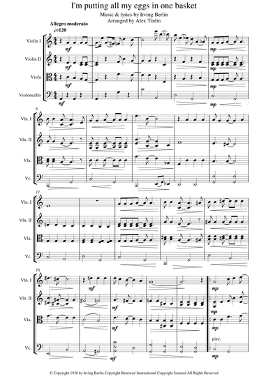 I'm Putting All My Eggs In One Basket (arr. Alex Tinlin)