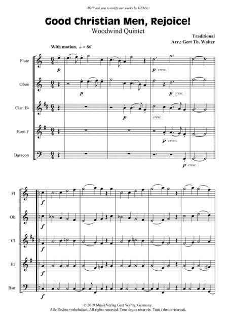 Good Christian Men, Rejoice! (arr. Gert Th. Walter)