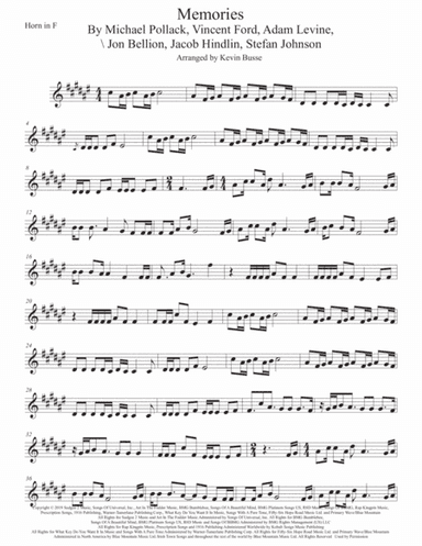 Memories (arr. Kevin Busse)