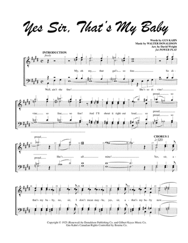 Yes Sir, That's My Baby (arr. David Wright)