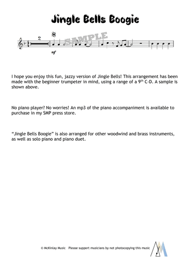 Jingle Bells Boogie - for solo trumpet (arr. L. McKinlay)