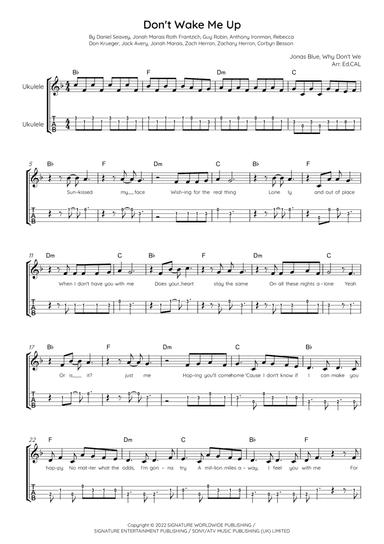 Don't Wake Me Up (arr. Arr. Ed.CAL)