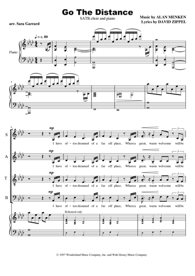 Go The Distance (arr. Sara Garrard)