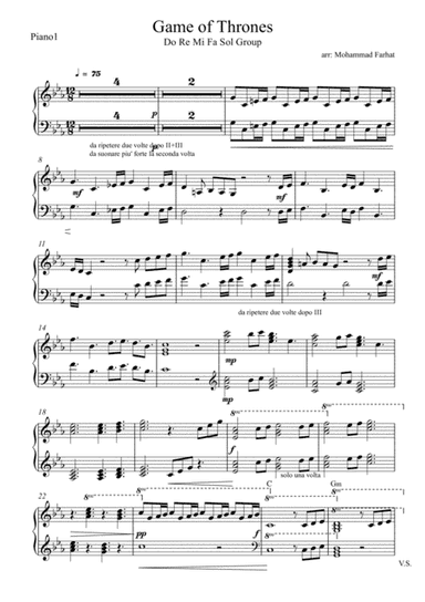 Game Of Thrones (arr. Mohammad Farhat)