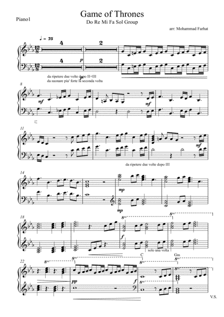 Game Of Thrones (arr. Mohammad Farhat)
