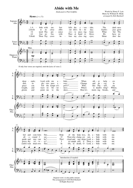 "Abide with Me"/"Eventide" (Monk) - Choir (SATB) and Piano/Organ (arr. Rob Bushnell)