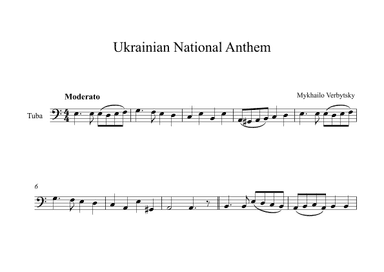 Ukrainian National Anthem - Mykhailo Verbytsky (Tuba) (arr. Digital Book Music)